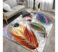 Tapis De Jeux Pour Enfants 3D Plumes D'Animaux Imprimé Anti-Dérapant Tapis Jouer Ramper Tapis De Sol Chambre Salon Grand Décoratif Rug 80 X 120 Cm - Nettoyage Facile ,Avec Support En Ca -6781558421413