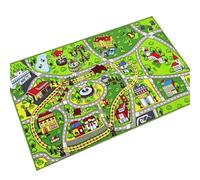 Tapis de Jeux Voiture 50x80 cm, Tapis de Sol Roulotte avec Routes & Plan de Ville, Tapis de Voiture en Velours Cristal Anti-Dérapant pour Enfants Garçons Filles Chambre et Salon (Traffic Track - 9)