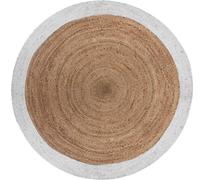 Tapis de jute avec bordure blanche D 120 cm - Atmosphera créateur d'intérieur