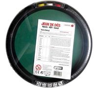 Tapis de lancé de dés Cartamundi 46 cm Rond 5 dés 21 jetons Vert