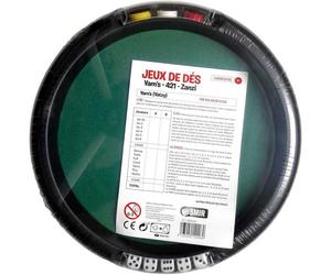 Tapis de lancé de dés Cartamundi 46 cm Rond 5 dés 21 jetons Vert