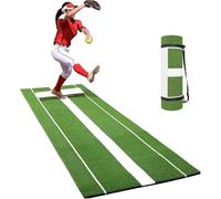 Tapis de lanceur de softball avec support en caoutchouc et gazon anti-décoloration pour entraînement rapide et pratique du lancer