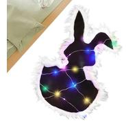 Tapis de Lapin - Tapis de Porte de Lapin de Pâques avec Bande Lumineuse LED | Spring Kitchen Bunny Home Tapis pour Chambre, fête et décoration de Maison, 22,05 x 12,6 Pouces