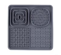 Tapis de léchage antidérapant en silicone pour chiens et chats, favorise une alimentation lente avec des friandises (gris)