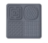Tapis de léchage antidérapant pour encourager les habitudes alimentaires lentes chez les chiens et les chats (gris)