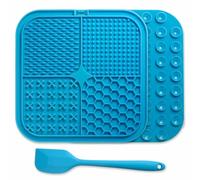 Tapis de léchage Bleu + spatule - 20 x 20cm.