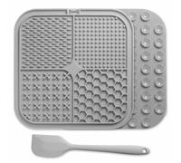 Tapis de léchage Gris + spatule - 20 x 20cm.