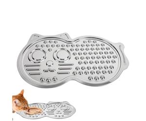 Tapis De Léchage - Tapis Antidérapant en Forme De Chat en Acier Inoxydable À Alimentation Lente, Empêche L'étouffement, De Léchage pour Chiot | pour Les Animaux Quoi mais