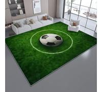 Tapis de l'enfant Sports Modernes Exercice Physique Football Tapis rectangulaire, 60 x 90 cm Moquette de Chambre à Poils Ras, Vert Écologique Paillasson Intérieur - pour Chambre à Coucher de Salon