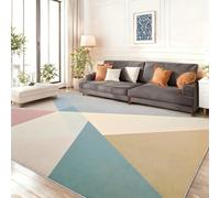 Tapis de l'enfant Triangle géométrique Nordique Tapis rectangulaire, 80 x 150 cm Moquette de Chambre à Poils Ras, Rose Écologique Paillasson Intérieur - pour Chambre à Coucher de Salon