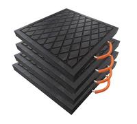 Tapis de levage portables commerciaux pour grues - Plaques de support robustes pour vérins stabilisateurs de VR, panneaux de support empilables (4 pièces, 40 x 40 x 5 cm) - Idéal pour le lev
