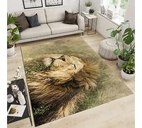 Tapis de lion de forêt 50 x 80 cm, petit tapis abstrait prairie lion, tapis de couloir antidérapant pour salle de bain, buanderie, cuisine