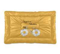 Tapis de lit doux pour chien et chat de petite et moyenne taille avec citations « Say Yes to New Adventure on Yellow » - Tapis de niche antidérapant lavable et sec - 61 x 45,7 cm