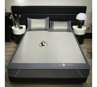 Tapis de lit pliable et rafraîchissant en soie glacée respirante pour un confort de sommeil estival avec taie d'oreiller