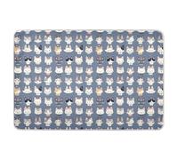 Tapis de lit réutilisable pour bébé - Motif visages de petits chats de dessin animé - Doux et absorbant - Étanche - Séchage rapide - Pour bébés garçons et filles - 132,1 x 86,4 cm (L x l)