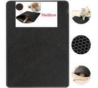 Tapis de litière amélioré | Tapis de 70 x 55 cm pour litière en nid d'abeille Tapis de litière pour chat imperméable double couche, tapis de litière facile à nettoyer