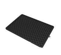 Tapis de litière amovible en silicone, base supérieure pliable, accessoire de sol pour cage avec motif de piégeage, tapis pliable pour chats avec couche inférieure en silicone amovible, tapis de