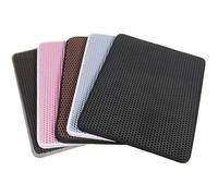 Tapis de litière for chat Tapis de bac à litière de grande taille Double couche en nid d'abeille Conception à grands trous Matériau EVA Doux for les pattes et lavable Filtre de bac à litière antidérap