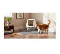 Tapis de litière pour chat 30 x 40 cm Patte de chat gris