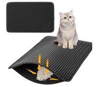 Tapis de litière pour chat - 90 x 60 cm - Imperméable - Double couche - Design nid d'abeille - Facile à nettoyer - Pour chats et chiens