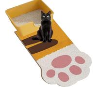 Tapis de litière pour chat avec fond antidérapant, grand tapis de piège à litière pour contrôle des éclaboussures - Tapis d'alimentation pour animaux domestiques - Imperméable et facile à nettoyer
