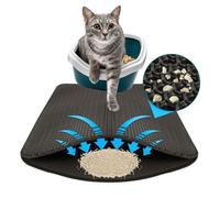 Tapis de Litière pour Chat Charly - Conception en Nid d'Abeille à Double Couche, Lavable, 61 x 38 cm, Anthracite