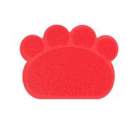 Tapis de litière pour chat lavable pour boîte à litière en intérieur, contrôle du chaos, tapis antidérapant pour chatons, tapis hygiénique réutilisable pour un nettoyage facile (rouge, taille unique)