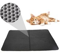 Tapis de litière pour chat Tapis de, Tapis de piégeage à l'épreuve de l'urine imperméable, à double couche, en nid d'abeille, Contrôle de la dispersion facile à nettoyer (70 * 55cm)