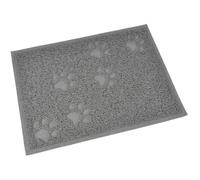 tapis de litiere pvc rectangle pour chat l30*40cm gris impressions pattes Gris
