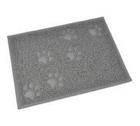 Love Story Tapis de litière PVC rectangle 30×40 cm Gris impressions pattes pour chat