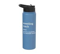 Tapis de lutte Coach Définition Grappling Champion Wrestler Stainless Steel Insulated Water Bottle