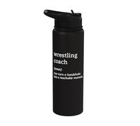 Tapis de lutte Coach Définition Grappling Champion Wrestler Stainless Steel Insulated Water Bottle
