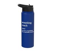 Tapis de lutte Coach Définition Grappling Champion Wrestler Stainless Steel Insulated Water Bottle