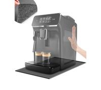 Tapis de machine à café automatique - En silicone - Avec bord en feutre - Facile à glisser - Étanche - Pour De Longhi Magnifica Philips LatteGo - 48 x 30 cm - Gris