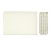 Tapis de machine à café en silicone antidérapant avec bords surélevés pour le contrôle des déversements et la protection du comptoir, convient pour les bars à café et les comptoirs de cuisine (blanc)