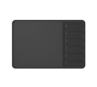 Tapis de machine à café en silicone avec bord surélevé et base antidérapante pour protéger les plans de travail de la chaleur et des dommages causés par l'eau (noir)