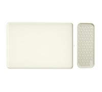 Tapis de machine à café en silicone avec bord surélevé pour contrôle des déversements et protection du plan de travail, comprend deux tailles pour différentes utilisations en cuisine (blanc)