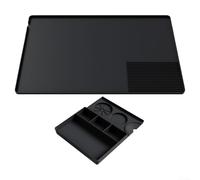 Tapis de machine à café en silicone, avec drainage dédié et design antidérapant pour la protection du comptoir et le tassage du café (noir)