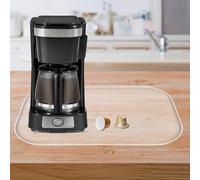 Tapis de machine à café en silicone avec rebord, 44 x 27 cm, tapis de machine à café robuste pour comptoirs, plateau à café adapté sous les machines à café, machines automatiques, accessoire expresso