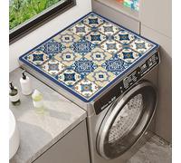 Tapis de machine à laver absorbant antidérapant style bohème mandala for sèche-linge, couverture supérieure super absorbante for réfrigérateur micro-ondes(A,50x50cm)