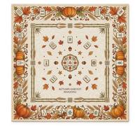 Tapis de Mahjong Moisson Automne Citrouilles 80 x 80 cm | Feuilles d'érable et glands, tapis de table Mahjong, esthétique de la récolte, décoration de salle de jeux saisonnière