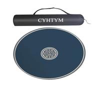 Tapis de Mahjong rond, tapis de table antidérapant en caoutchouc, tapis de réduction du bruit et silencieux pour bureau, utilisé pour le poker, les échecs et les jeux de cartes(Blue,70CM/27.5")