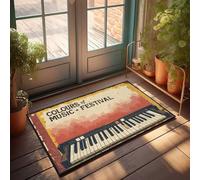 Tapis de maison pour porte d'entrée Couleurs du festival de musique : un voyage musical à travers un Soun vibrant Paillasson Tapis de porte d'entrée Tapis d'intérieur ou d'extérieur Porte d'entrée (50