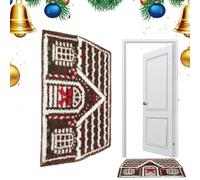 Tapis de maison - Tapis de maison en pain d'épice | Tapis décoratif de Noël en polyester avec texture douce et festive, tapis de sol d'intérieur et d'extérieur pour cuisine, bain, salon, chambre