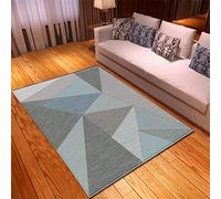 Tapis de Marbre Noir et Blanc Gris Géométrique Triangle Tapis de Salon Chambre à Coucher Tapis de Sol Doux à Poils Courts Tapis de Jeu pour Bébé Tapis de Cuisine Paillasson (Couleur 1,100x150 cm)