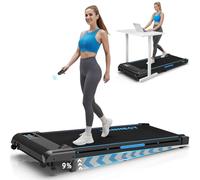 Tapis de marche 4 en 1 pour la maison avec inclinaison de 9 %, machine de marche de 1 à 10 km/h avec affichage LED, télécommande, tapis de course portable 2,75 CV, charge maximale : 150 kg, pas de