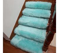 Tapis de marche en daim souple - Antidérapant à poils longs - Autocollant pour la protection des escaliers - Vert kaki - 65 x 24 cm