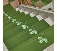 Tapis de marche Lot de 10 tapis d'escalier auto-adhésifs for décoration intérieure, tapis antidérapants for escaliers, tapis de protection d'escalier assortis for personnes âgées et chiens(Green,55*22