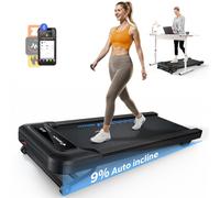 Tapis De Marche Merach, 9 Niveaux, 9% Inclinaison, 2,25 Cv, 1-6.4 Km/H, Connecté App, Télécommande Magnétique, Ecran Lcd, Silencieux Noir