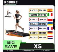 Tapis de marche ROBORE X5 avec inclinaison de 16 %, triple absorption des chocs, moteur silencieux sans balais de 2,5 CV, vitesse de 10 km/h, tapis de course sous bureau X5